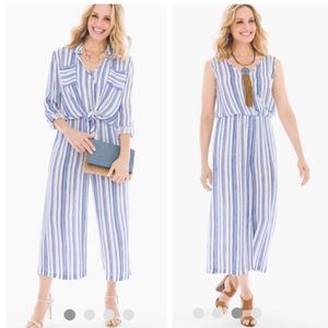 Petite Gaucho Two-Piece Striped Jumpsuit size 1